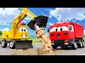 Download Lagu Excavators, Dump Trucks Repairing Road Damaged By Lightning Strike | Excavator Construction 3D