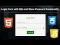 How to Create a Login Form with Password Functionality HTML CSS JavaScript Tutorial