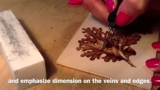Oak leaves pyrography demo