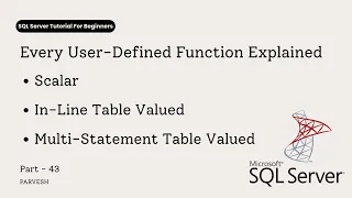 43 Create User-Defined Functions UDF in SQL Server Scalar Inline Table Functions