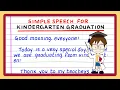 Simple Speech for Kindergarten Graduation Day Short speech on Kindergarten Graduation Day