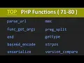 TOP 100 PHP Functions 71 - 80 PHP Tutorial