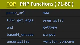 TOP 100 PHP Functions 71 - 80 PHP Tutorial
