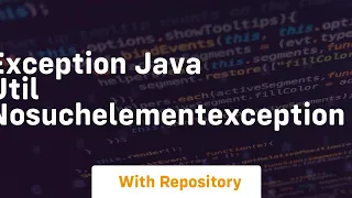 exception java util nosuchelementexception