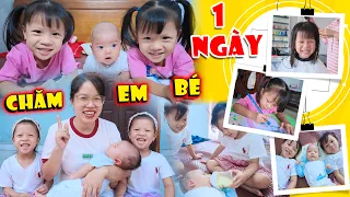 1 Ngày Ở Nhà Chăm Sóc Em Bé Của 2 Vy | Minh Khoa TV