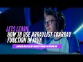 How to use ArrayList toArray function in Java