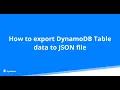 How to export DynamoDB Table data to JSON using Dynobase