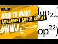 HTML Subscript and Superscript Koncinseology