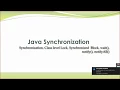 Java Synchronization Class level Lock Synchronized Block wait notify notifyAll