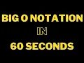 Big O Notation Explained In 60 seconds Computer Science Web Development