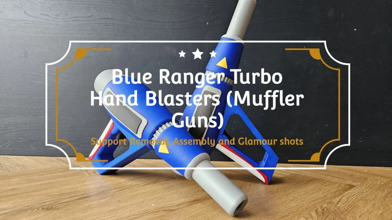 Blue Ranger Turbo Hand Blasters (Muffler Guns) - 1:1 Scale Replica