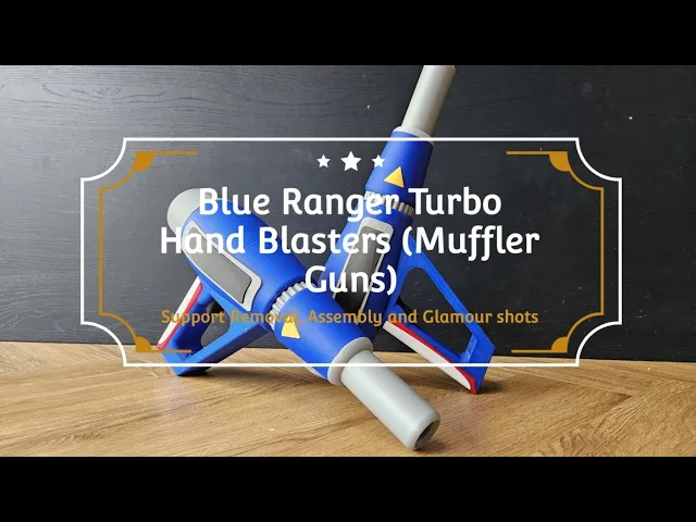 Blue Ranger Turbo Hand Blasters (Muffler Guns) - 1:1 Scale Replica video thumbnail