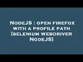 NodeJS open firefox with a profile path selenium webdriver NodeJS