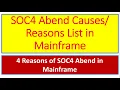 SOC4 Abend Reason or Causes Lists in Mainframe - JCL COBOL Mainframe Guru