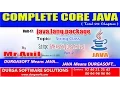 Core Java - java lang package