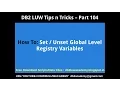DB2 Tips n Tricks Part 104 - How To Set Unset Global Level Registry Variables
