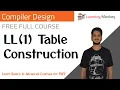 LL 1 Table Construction Lesson 22 Compiler Design Learning Monkey