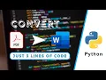 Convert PDF file to WORD file using Python Python for Beginners