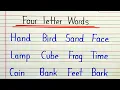 Learn and write four letter words in English 4 letter words Four letter words Read 4 letter