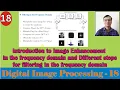 Intro to Image Enhancement in the frequency domain Different steps for filtering in freq domain