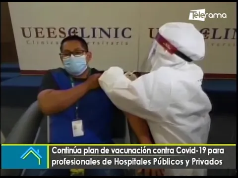 Continúan plan de vacunación contra covid-19 para profesionales de hospitales públicos y privados