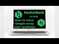 Simple array sum HackerRank Solution Explanation in Hindi coding4u