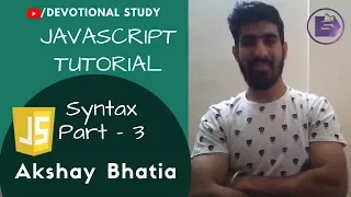 JavaScript Tutorial Syntax of JavaScript in HINDI