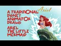 A traditional Disney Animator Draws Ariel the Little Mermaid using Adobe Photoshop