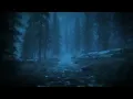 Skyrim - Night Rain Ambiance 2 (ambient music, raindrops, crickets, trees)