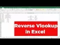 How to do Reverse Vlookup in Excel Microsoft Excel Tutorial