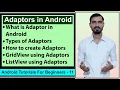 Adaptors in Android ListView and GridView by Deepak Android Tutorials for Beginners