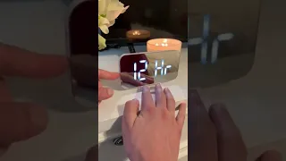 SZELAM LED and Mirror Digital Alarm Clock for Bedroom with 2 USB Ports Auto Dimming Snooze Mode