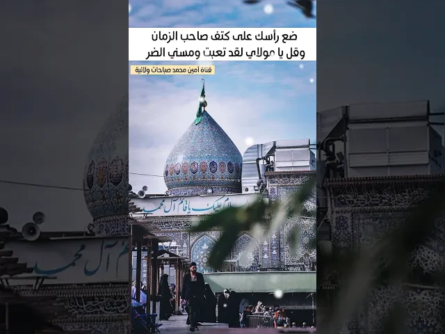 ⁣أسند رأسك على كتف صاحب الزمان وقل يا مولاي تعبت ومسني الضر