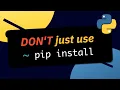 Pythons Package Installer is Confusing - What can we Learn from Node js