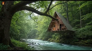 Build An Amazing Shelter Cabin On The Water Survival Camping Tree House Catch And Cook 