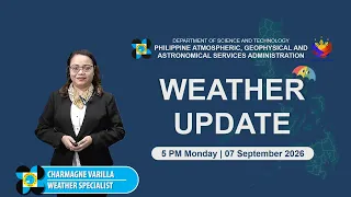 Public Weather Forecast issued at 5:00 PM | September 7, 2026 - Monday