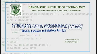 Python Application Programming 17CS664 Module 4 Classes and Methods Part