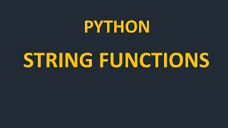 String Functions upper lower strip find format split