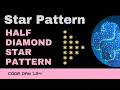 Code 124 Half Diamond Star Pattern Star patterns using Python 365 days of Code