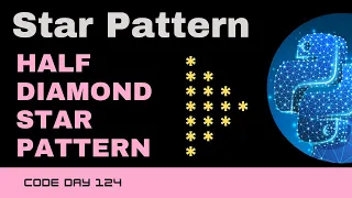 Code 124 Half Diamond Star Pattern Star patterns using Python 365 days of Code