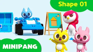 Learn Shapes & Colors with Minipang! 🧩 Toy Car in the Mystery Box 🚍 3D Shape Play