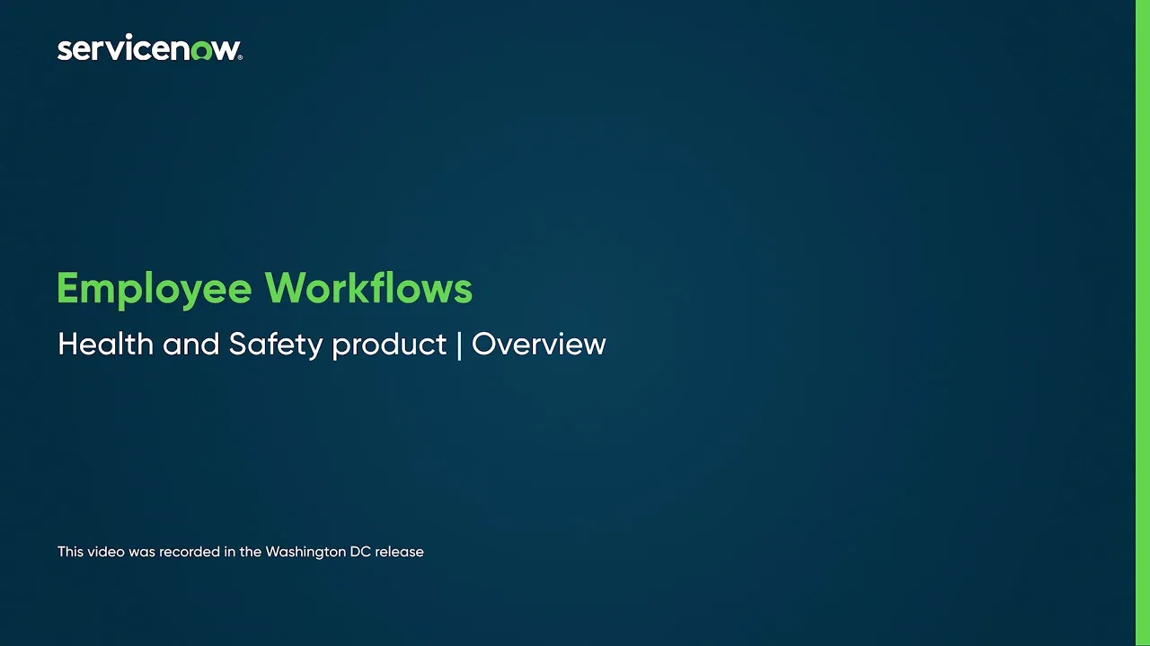 Health and Safety product | Overview