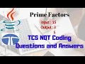 Find Prime Factors of a given number TCS NQT coding problem Solved