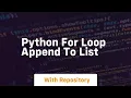 python for loop append to list