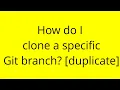 How do I clone a specific Git branch duplicate