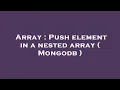 Array Push element in a nested array Mongodb