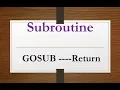 Subroutine GOSUB RETURN statement in GW BASIC Subroutine ka in GW BASIC