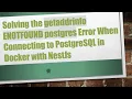 Solving the getaddrinfo ENOTFOUND postgres Error When Connecting to PostgreSQL in Docker with NestJs