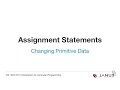 Introduction to Computer Programming - Changing Primitive Data