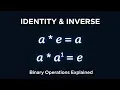 Binary operations Inverse and Identity elements